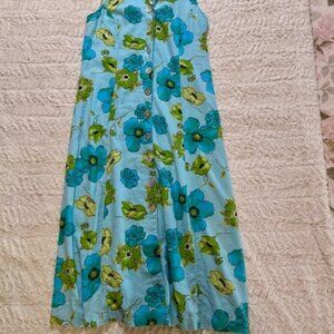 Linen Blend Floral Maxi Dress